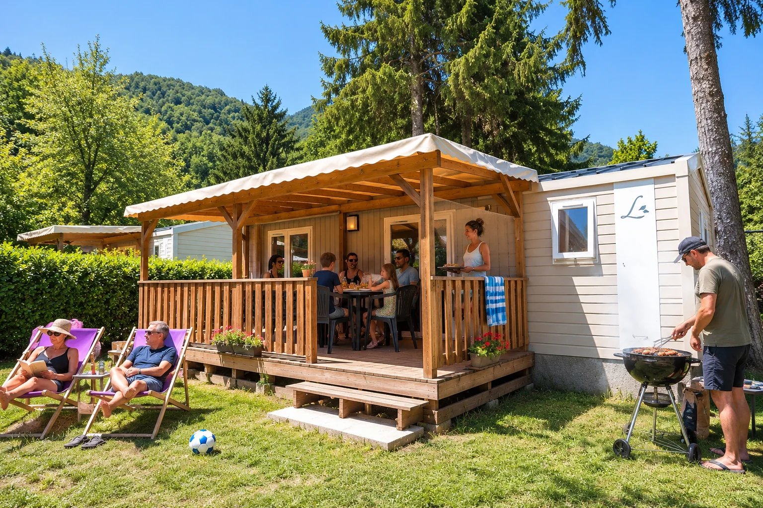 Mobil-home Louisiane Grand Large au Camping des Neiges, Savoie