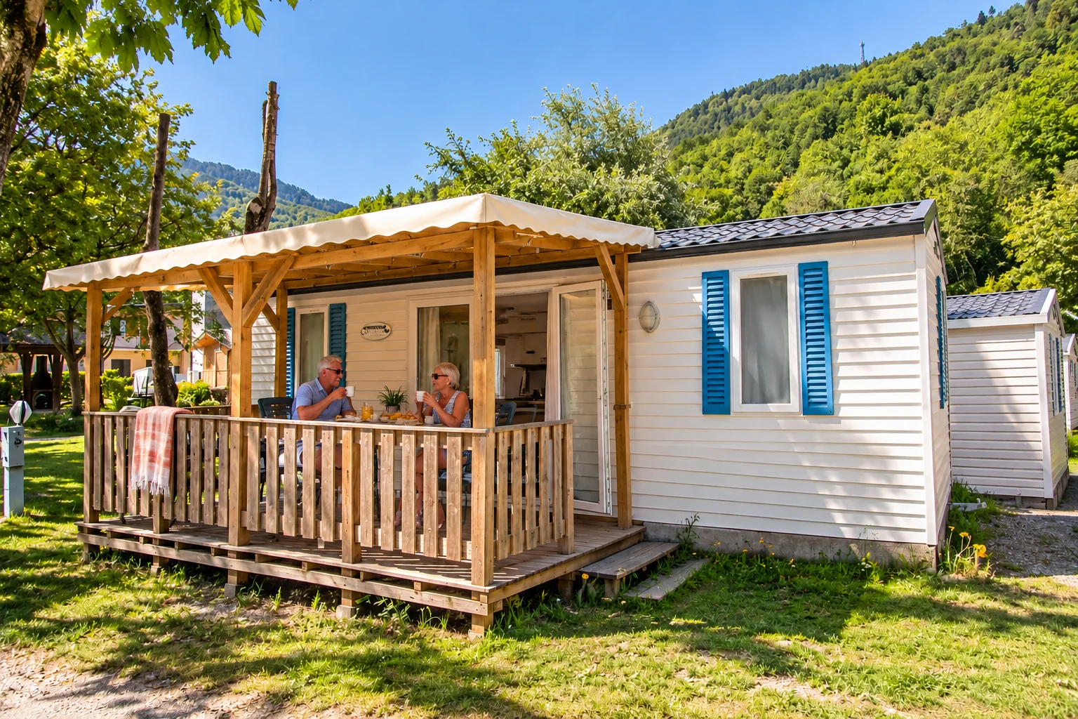 O’Phea mobile home at Camping des Neiges, Savoie