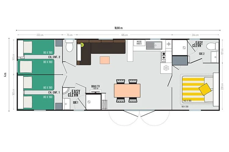 Plan du mobil-home Aqua